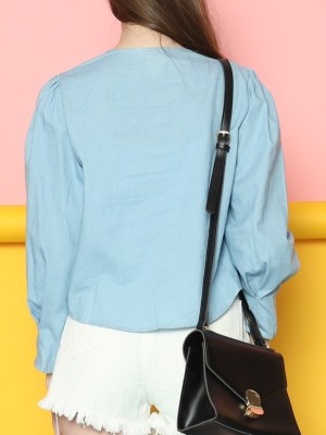 Denim V Neck Shirt
