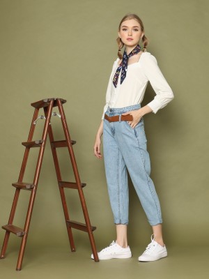 Wide Collar L/slv Peasant Top