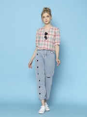 Checkered B Neck Shirt